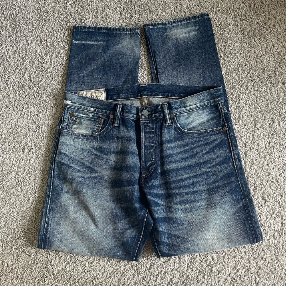 Polo Ralph Lauren Distress Varick Slim Straight Denim Jeans
